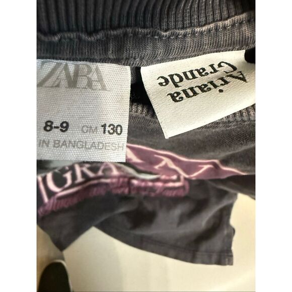 Zara Girls Ariana Grande Sweetener World Tour Graphic T-Shirt Gray Pink Size 8-9 - Picture 7 of 11